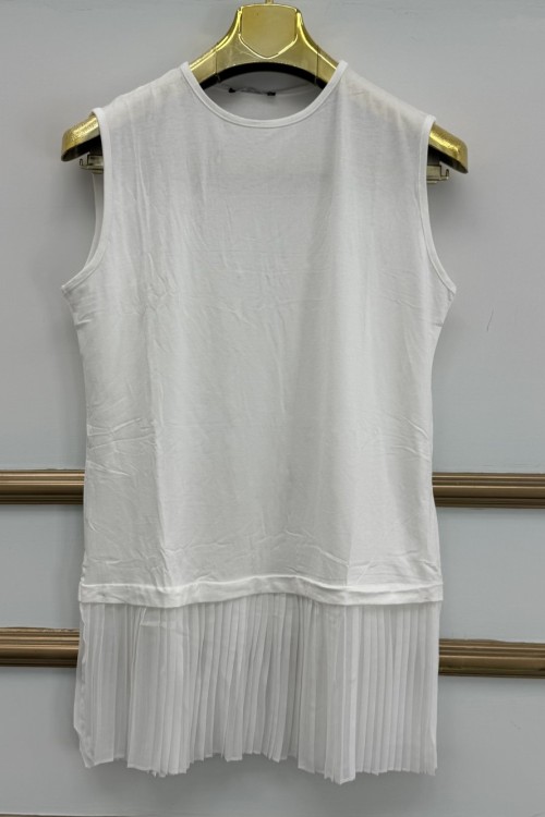 Pliseli İçlik  Beyaz