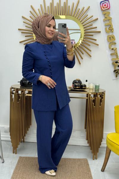 Polen Düğmeli Takım  Lacivert