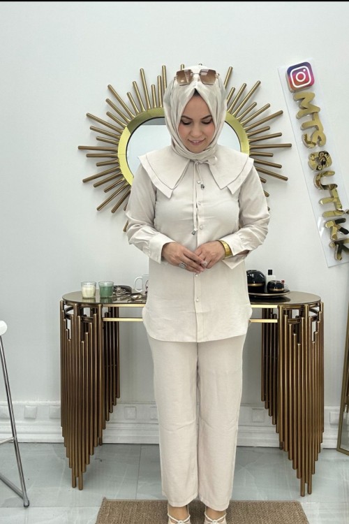 Polen Kelebek Takım Krem