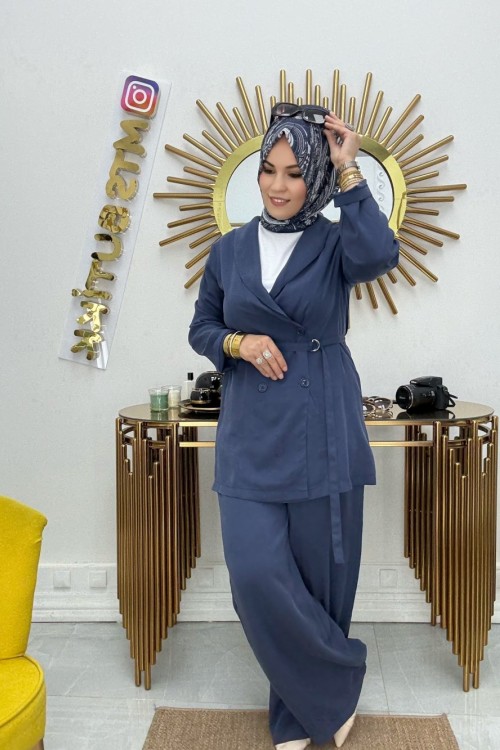 Polen Woman Ceket Takım Lacivert