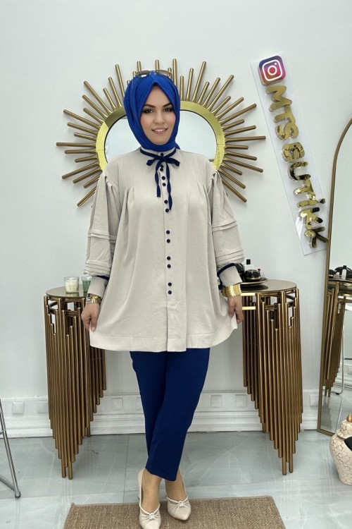 Prenses takım  Saks Mavisi