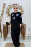 Ruk Fashion Yıldız Takım Kot Garnili Siyah