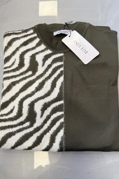 Sakallı Merserize Kazak  Haki