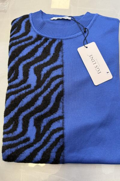 Sakallı Merserize Kazak  Saks Mavisi