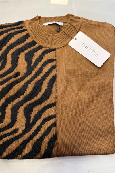 Sakallı Merserize Kazak  Siyah Kahverengi