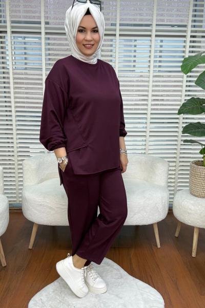 Salaş Havuç Paça Takım  Bordo