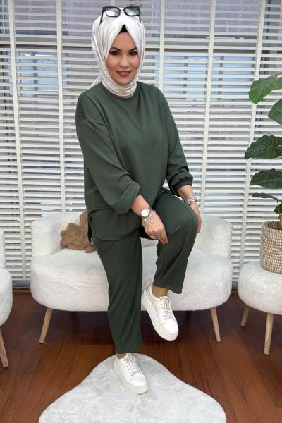 Salaş Havuç Paça Takım  Haki