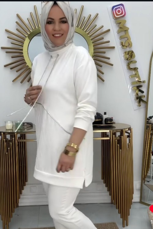 Sim Detaylı Takım  Beyaz