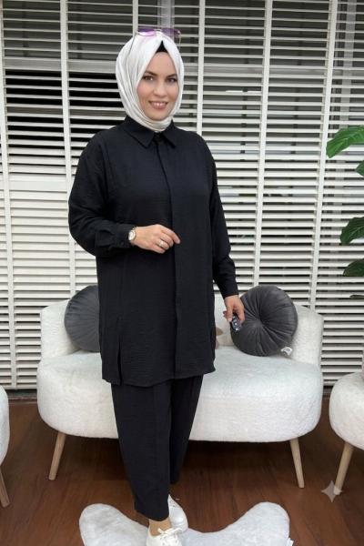 Şimal Havuç Paça Takım  Siyah