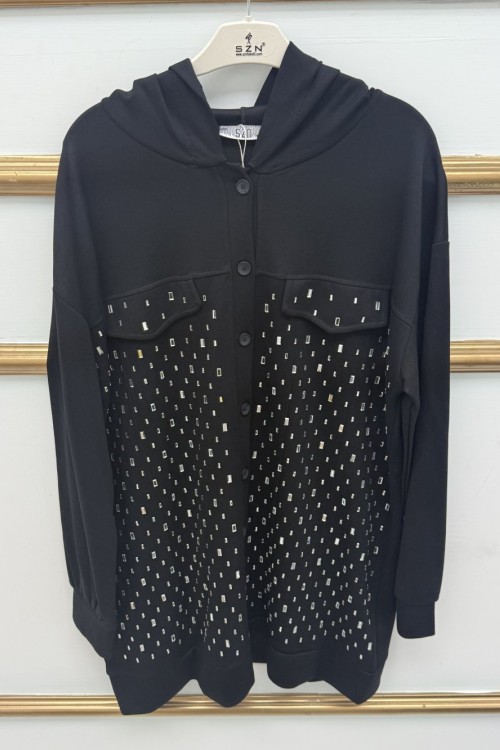 Şimşek Taşlı Kap Siyah