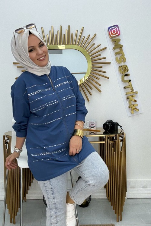 Şimşek taşlı kap  Mavi