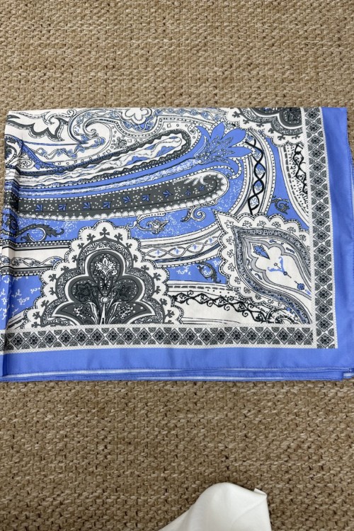 Soft Kumaş Şal  Açık Mavi