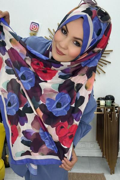 Soft Kumaş Şal  Gök Mavi