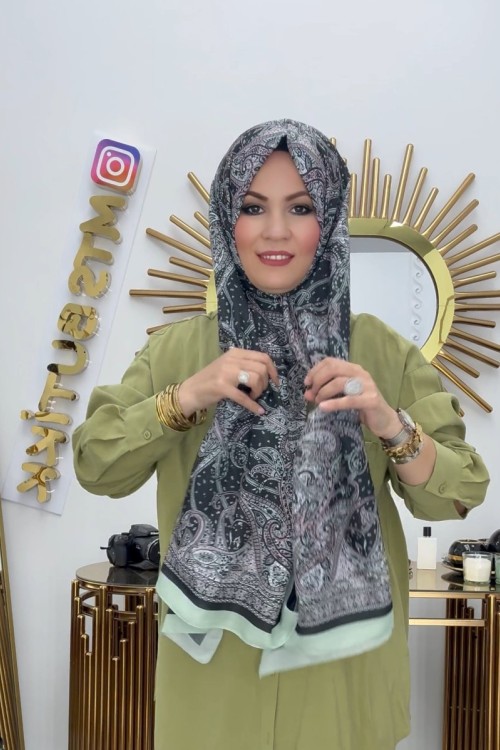 Soft Kumaş Şal  Mint Yeşili