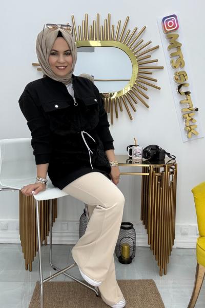 Süs  Cep Mont Pelüş  Siyah