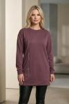 Taş Detaylı Pike Tunik  Bordo
