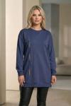 Taş Detaylı Pike Tunik  Mavi
