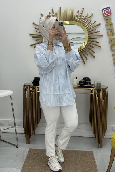 Taşlı Gömlek  Bebe Mavisi