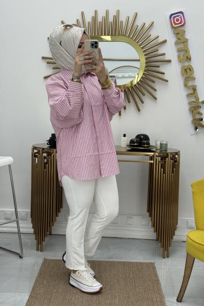 Taşlı Gömlek  Pembe
