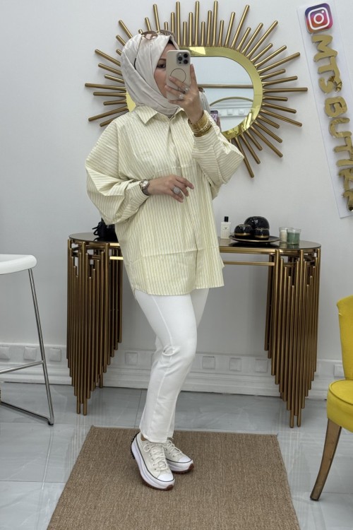 Taşlı Gömlek  Sarı