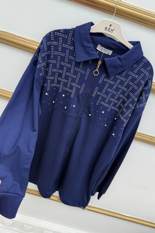 Taşlı Kap Lacivert