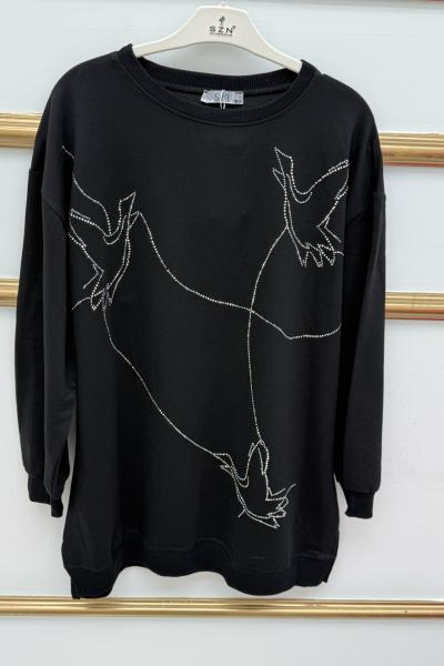 Taşlı Tunik  Siyah