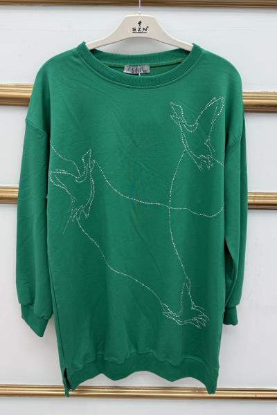 Taşlı Tunik  Koyu Yeşil