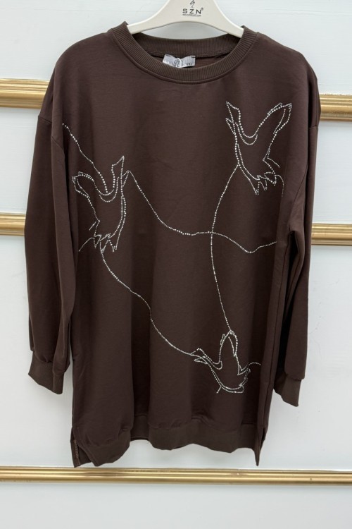 Taşlı Tunik  Acı Kahve