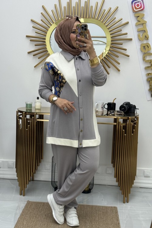 Tek Taraf Varaklı Takım Gri