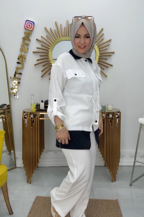 Tensel Garnili Takım  Beyaz