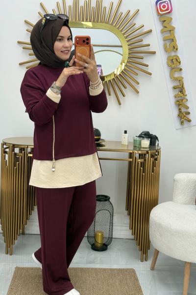 Triko Garni Oysho Takım  Bordo