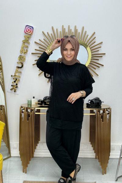 Üçlü Şalvar Takım Siyah