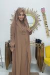 Umre Kıyafeti Tek Parça Elbise  Camel