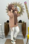 Yanı Düğmeli Tunik  Camel