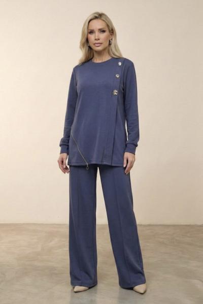 Yanı Fermuarlı Takım  Mavi