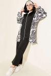 Yanları Desenli Takım  Siyah
