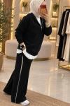 Yanları Garnili Eşofman Takımı  Siyah