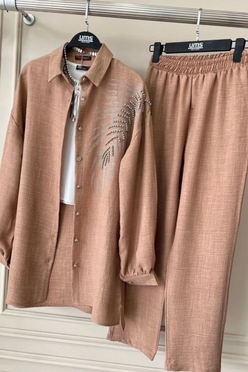 Yaprak Taşlı Takım Vizon