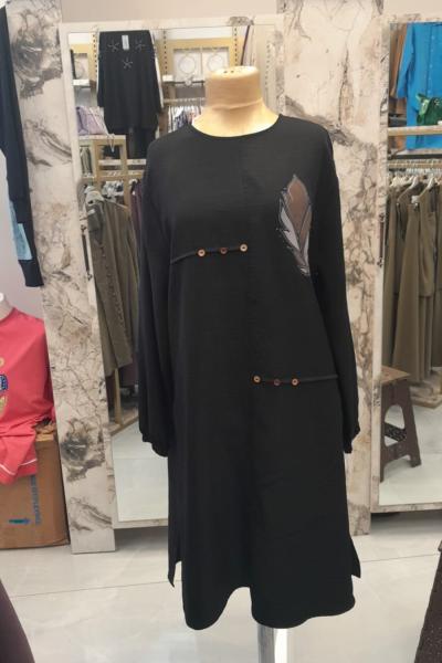 Yaprak Tunik  Siyah