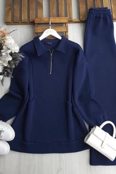 Yarım Fermuarlı Takım  Lacivert