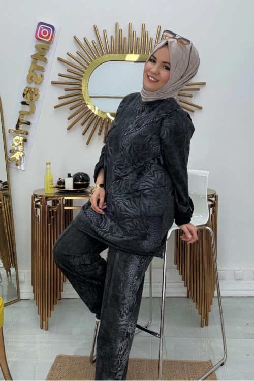 Yıkamalı Taşlı Takım  Füme