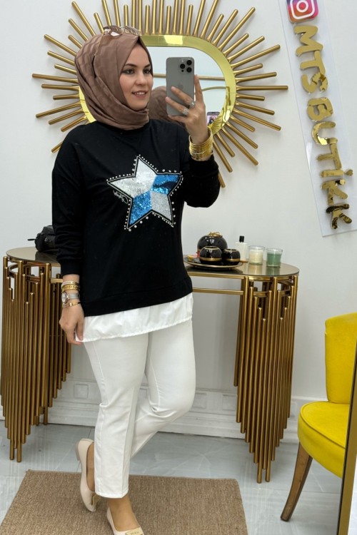 Yıldız Tunik Siyah