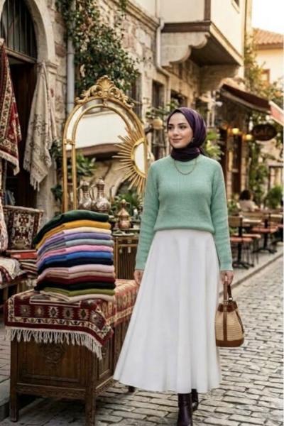 Yün kazak  Mint Yeşili