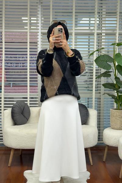 Yün Kazak Siyah Kahverengi